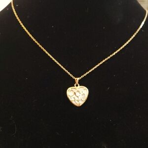 SIUMAL 14K Gold Plated Filagree Heart Necklace